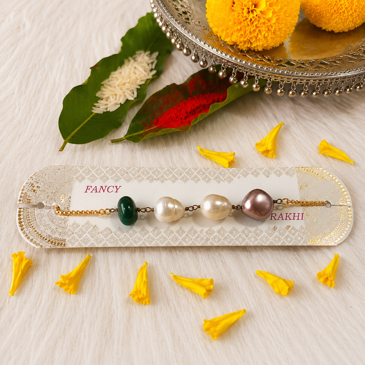 Pearl Rakhi Bracelet