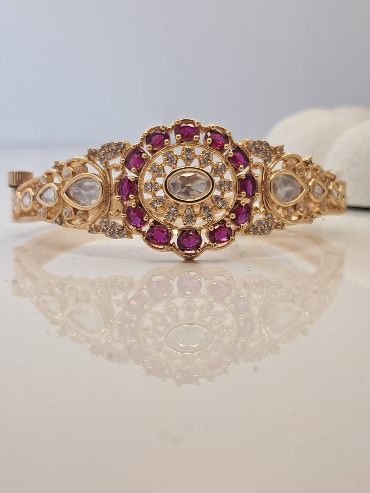 Traditional Ruby Kundan Kada