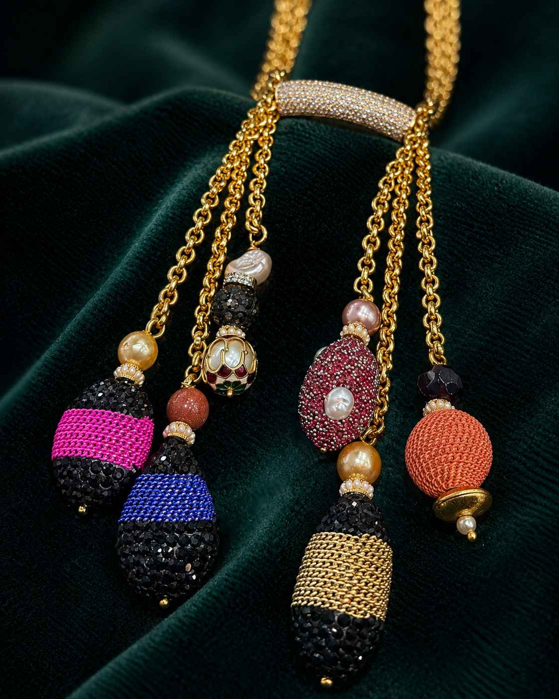 Multi-Charms Statement Pendant Necklace