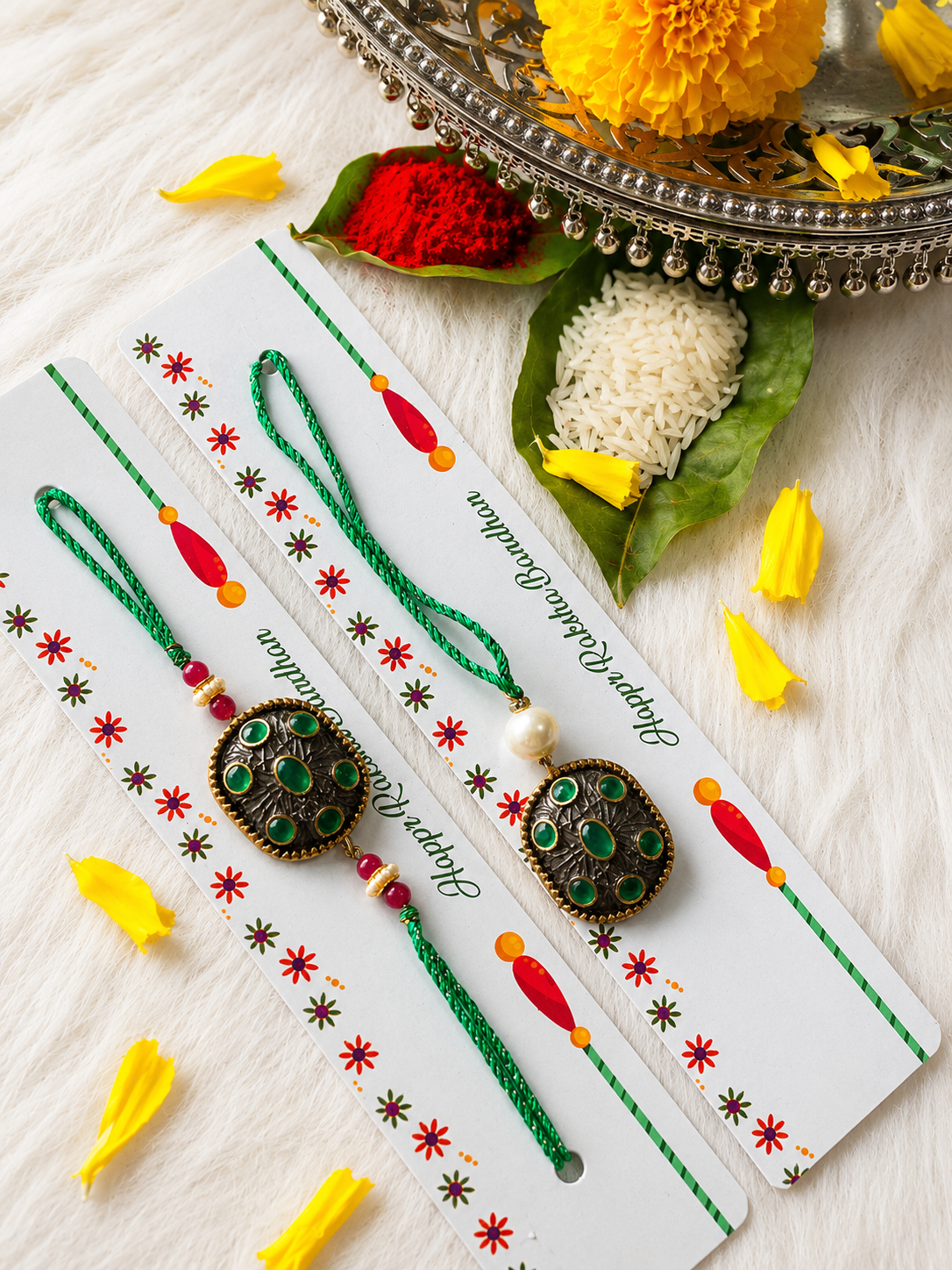 Green Rakhi Set