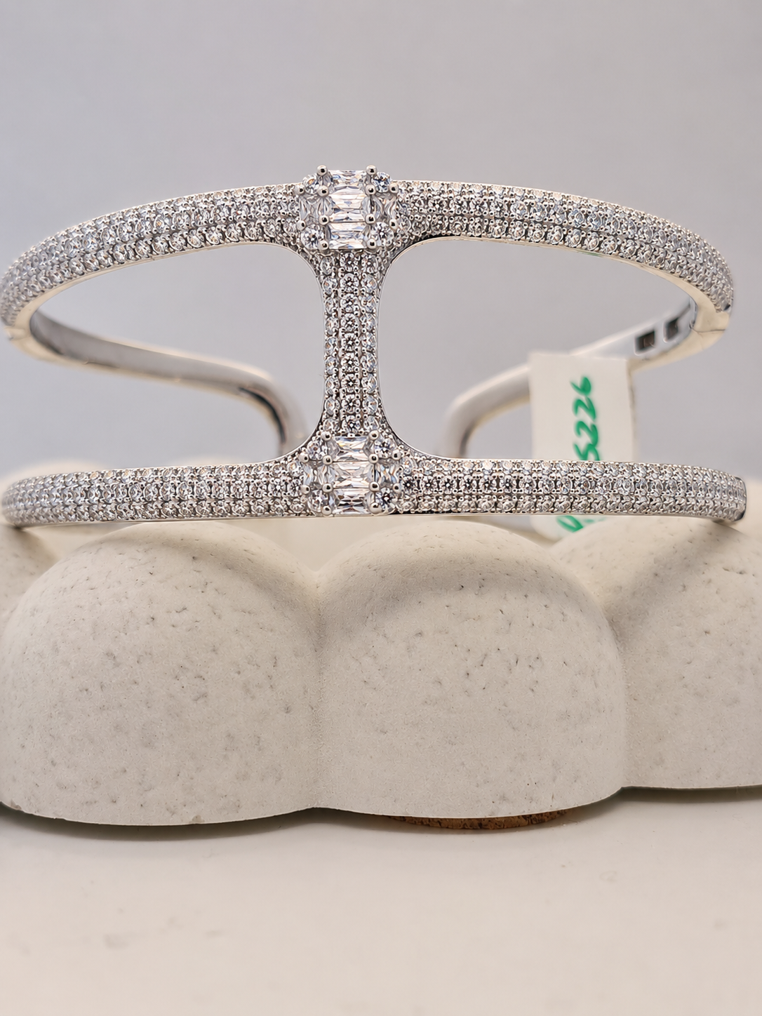 Silver CZ Open Cuff