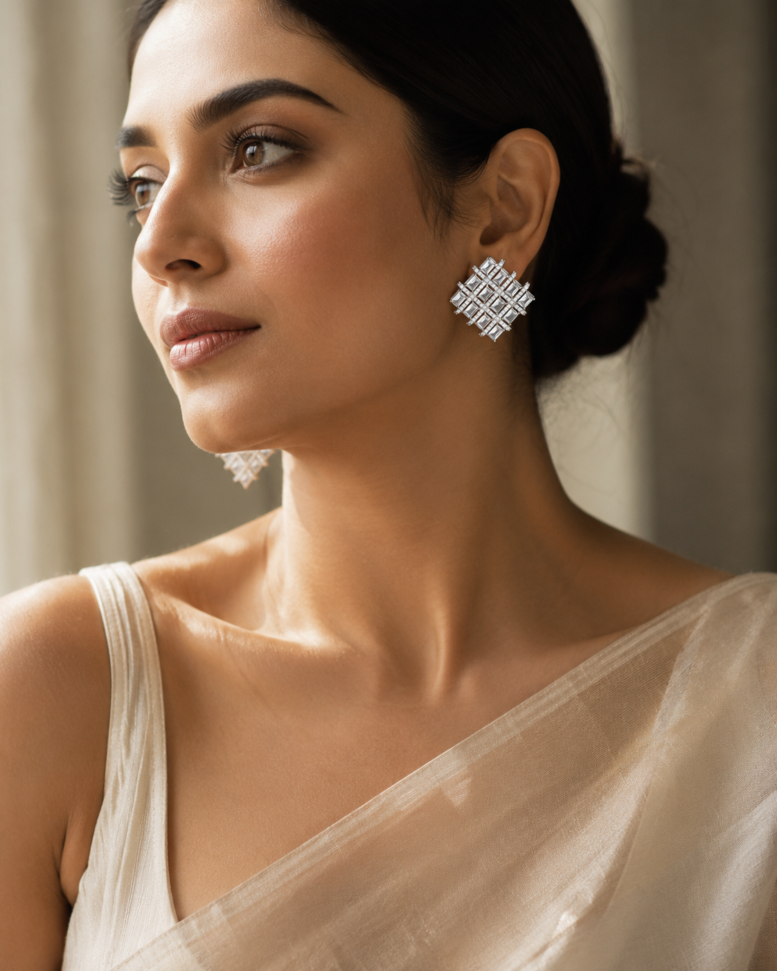 Aurielle | Vintage Crystal Halo Stud Earrings