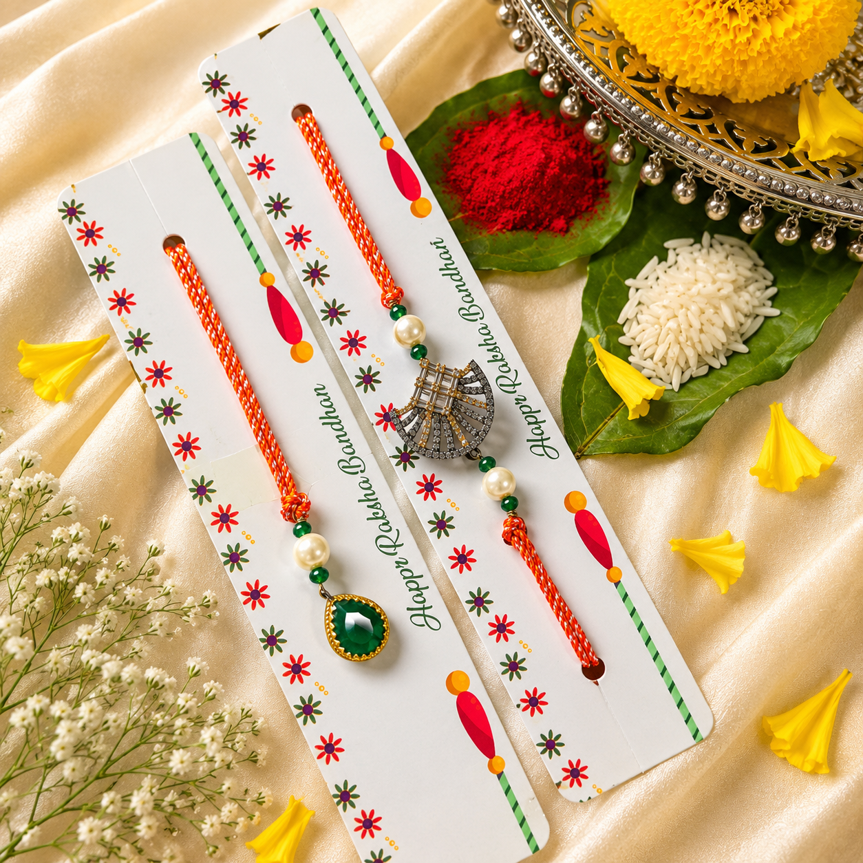 Designer Stone Rakhi Collection | Assorted Premium Designs for Brother