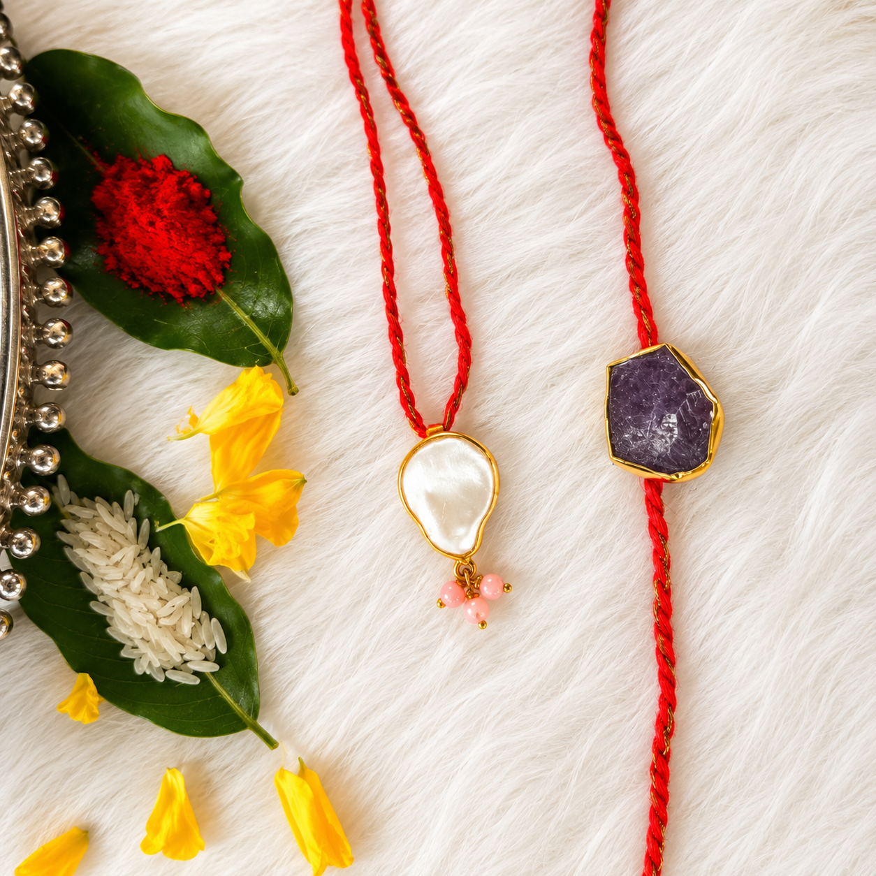 Amethyst and Pearl Rakhi