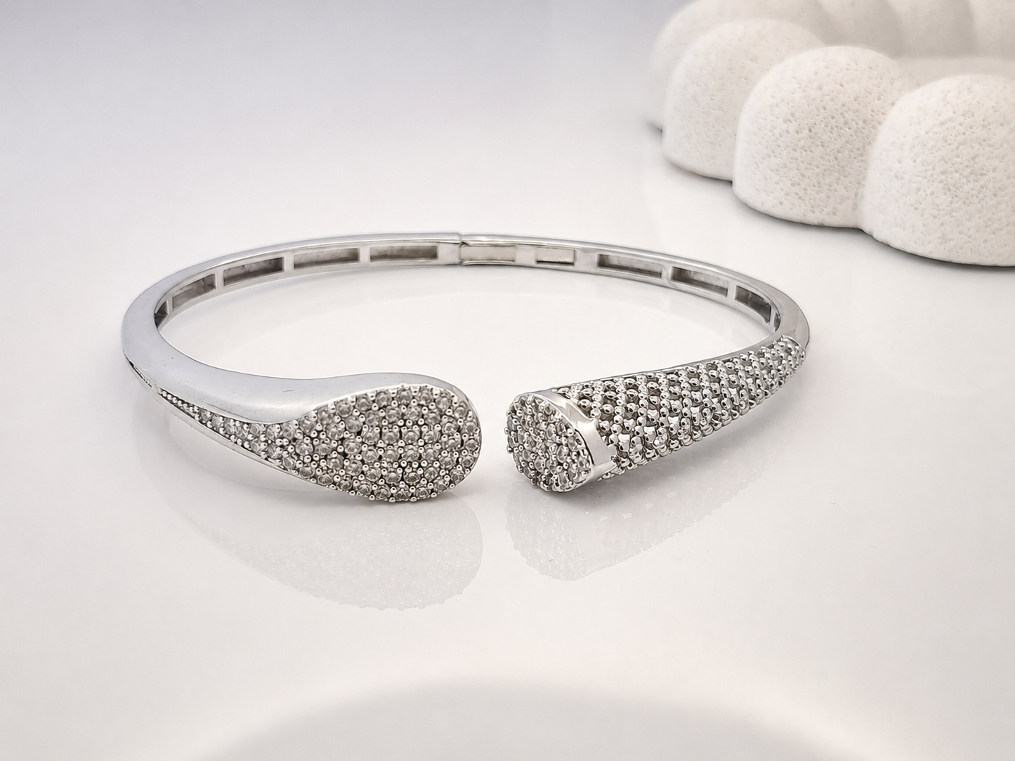 Silver CZ Open Cuff