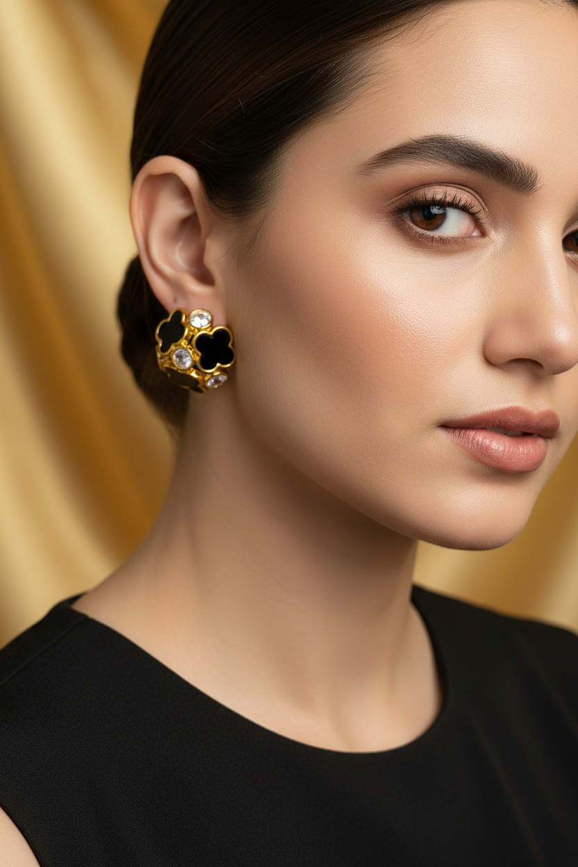black and gold studs