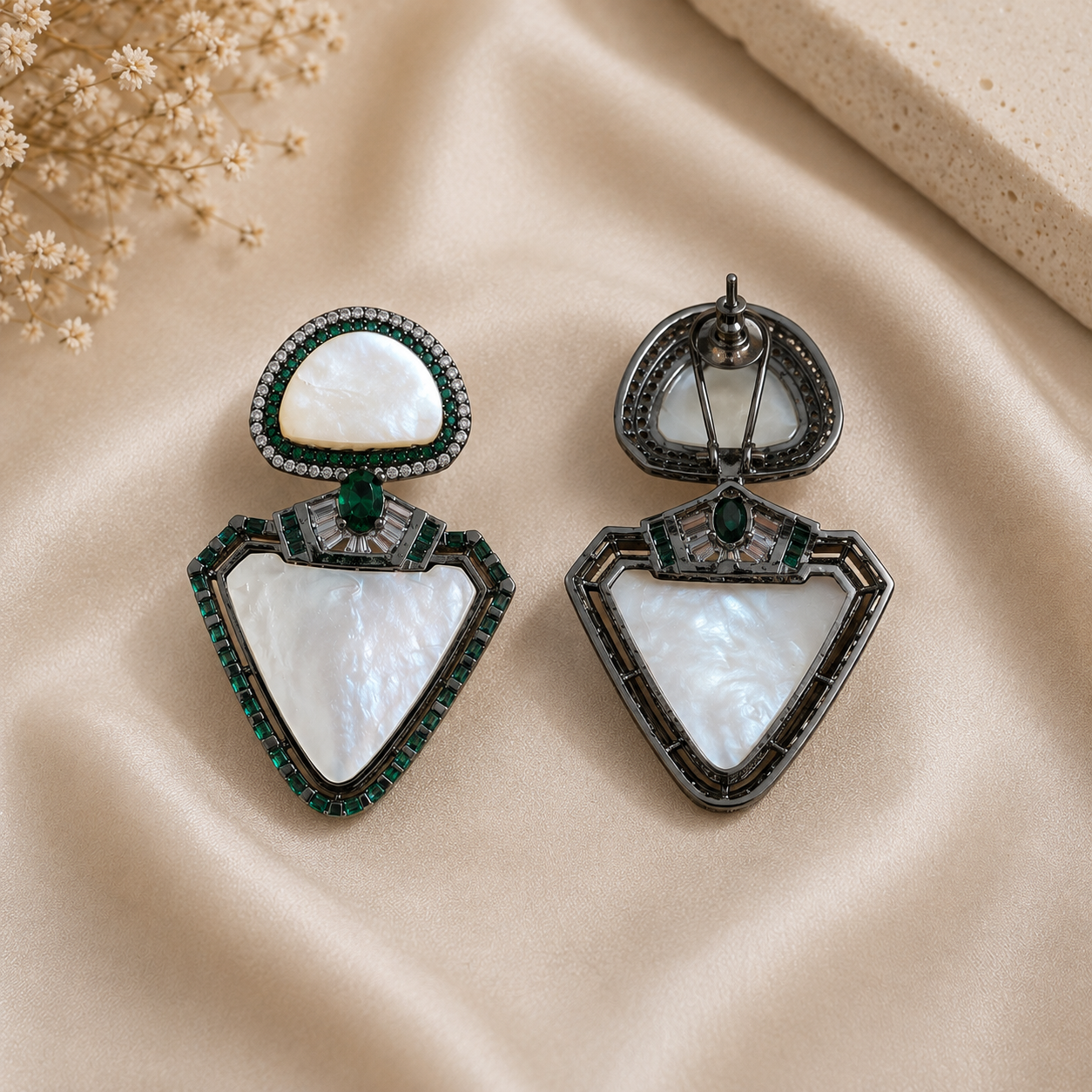 Mireya Mother of Pearl Statement Earrings