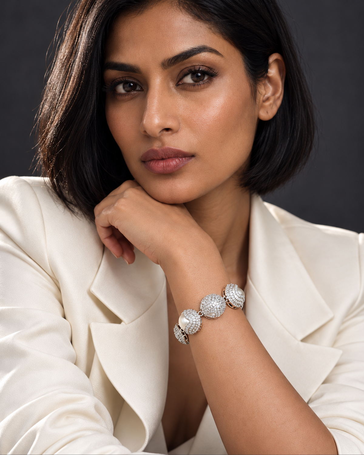 Pearl Wave Bracelet worn by a model