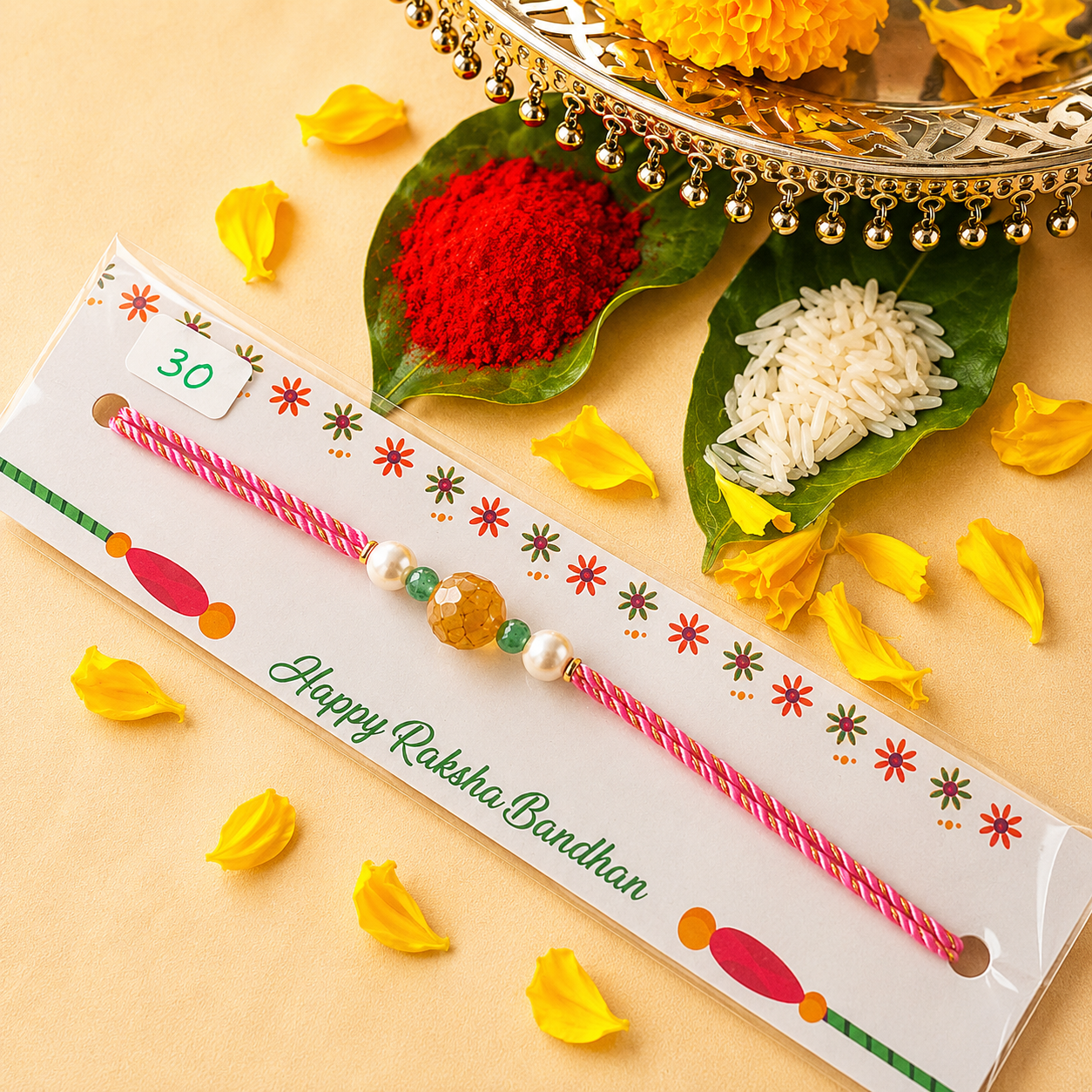 Pink Thread Handcrafted Rakhi