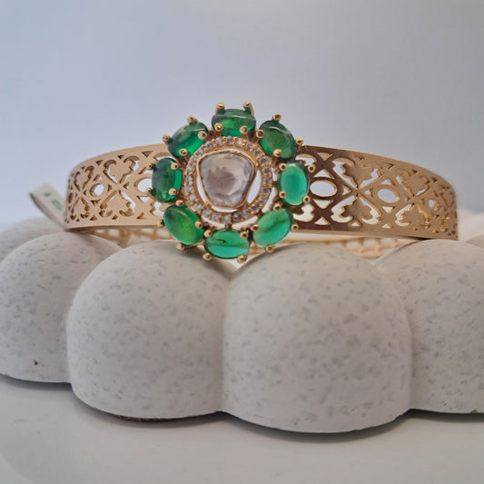Emerald Filigree Gold Bracelet