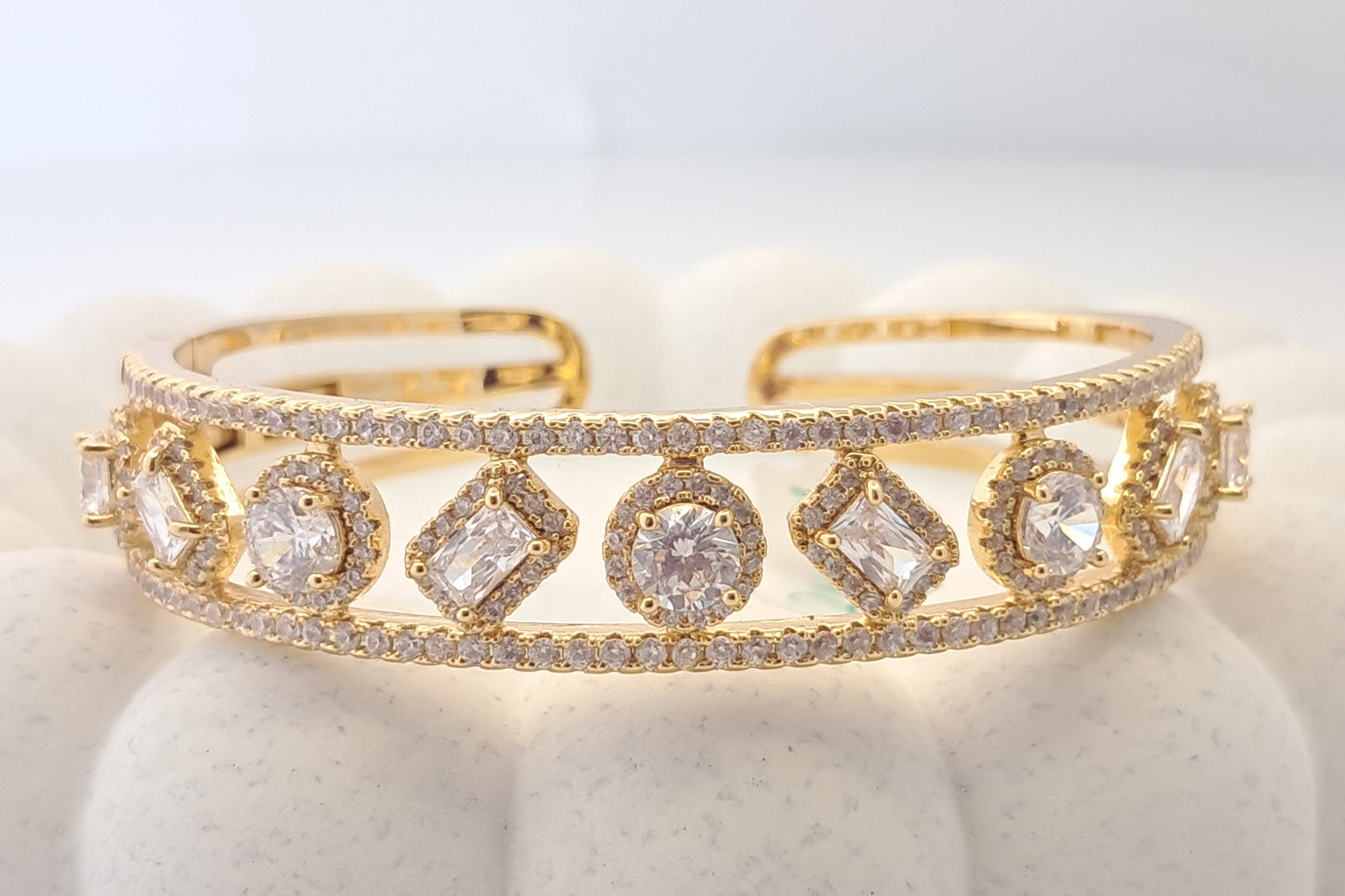 Classic Round & Emerald Cut Bangle