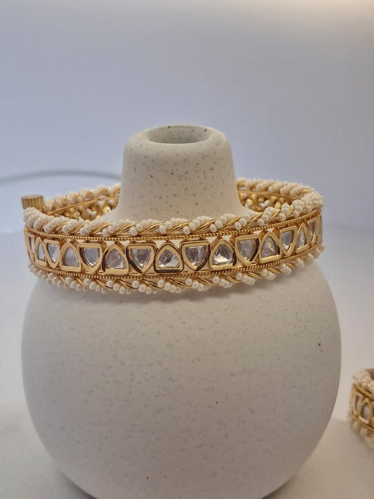 Pearl Moissanite Bangles