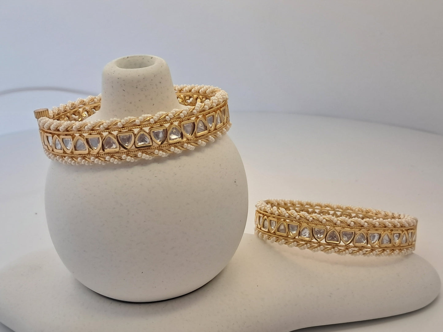 Pearl Moissanite Bangles
