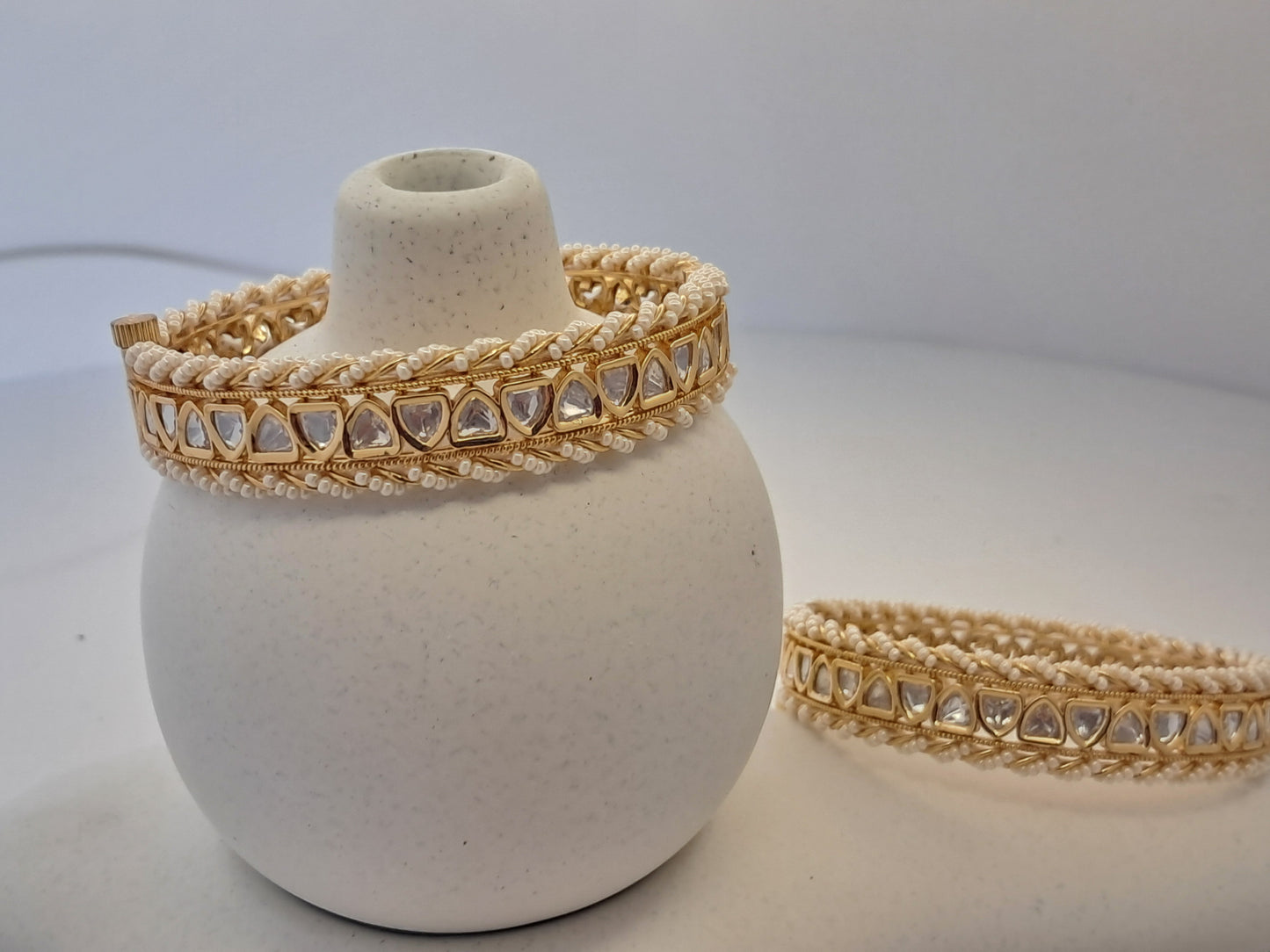 Pearl Moissanite Bangles