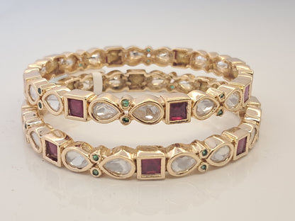 Ruby Kundan Bangles
