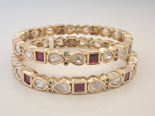 Ruby Kundan Bangles
