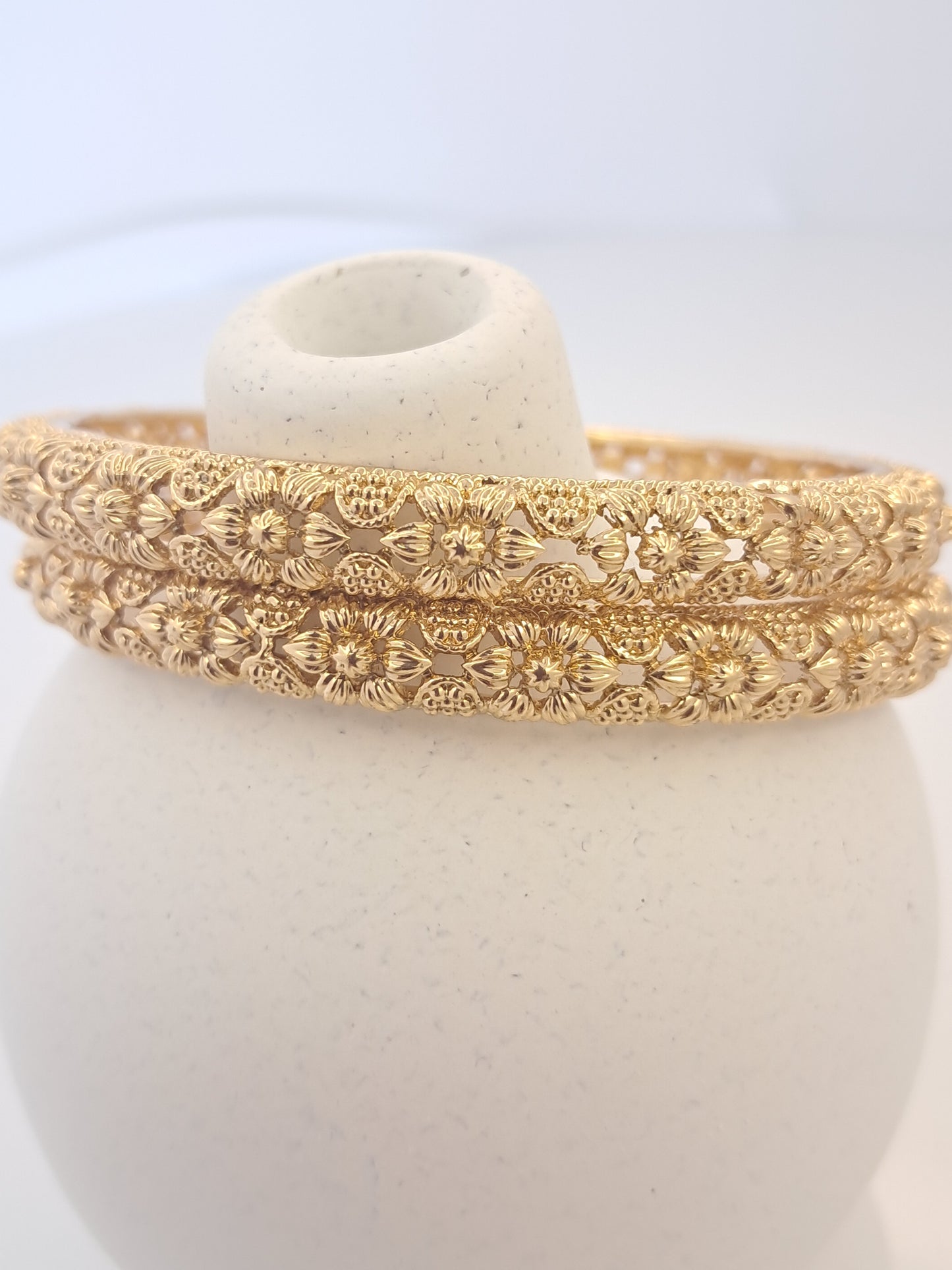 Floral Gold Finish Bangles