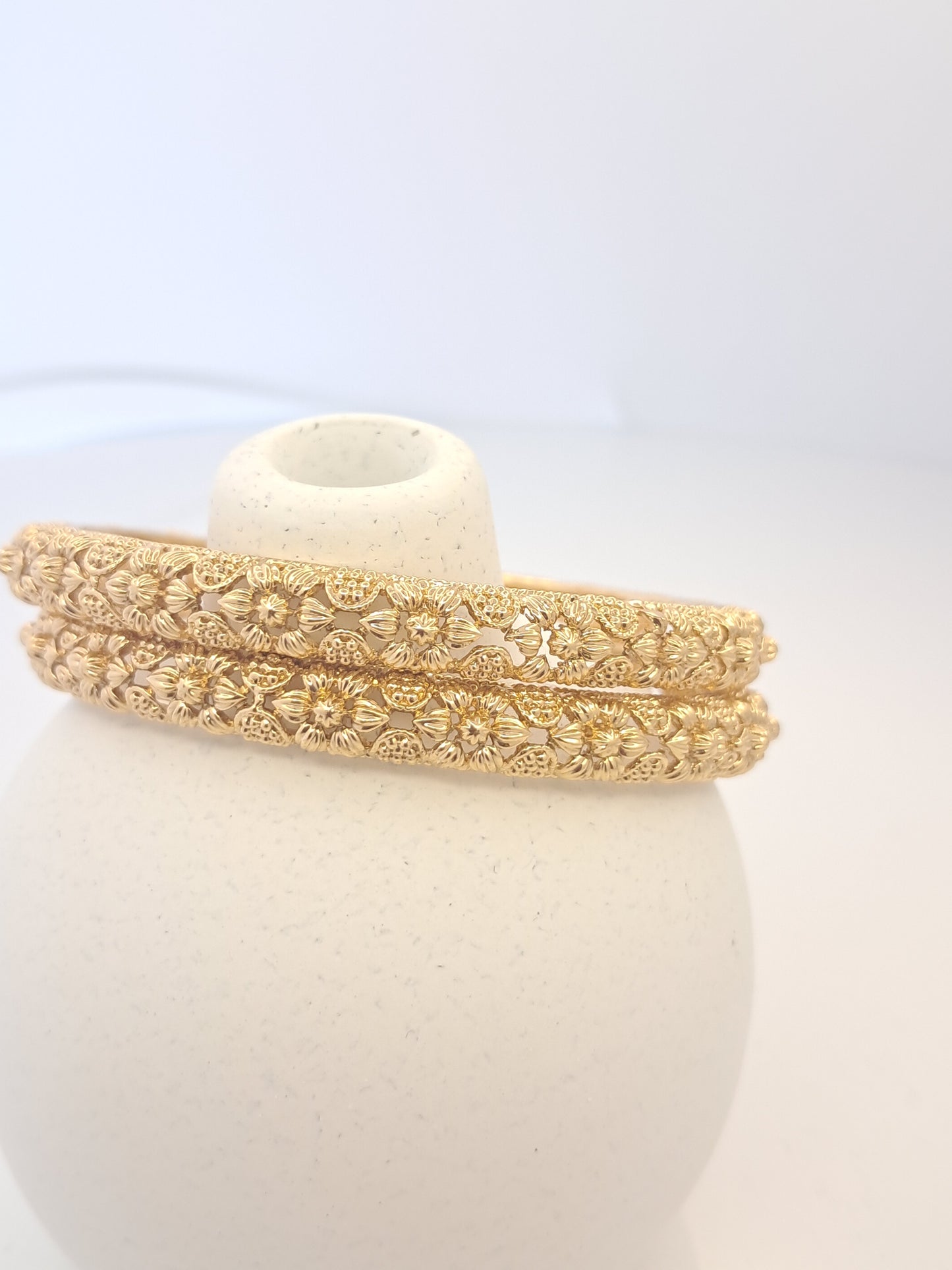 Floral Gold Finish Bangles
