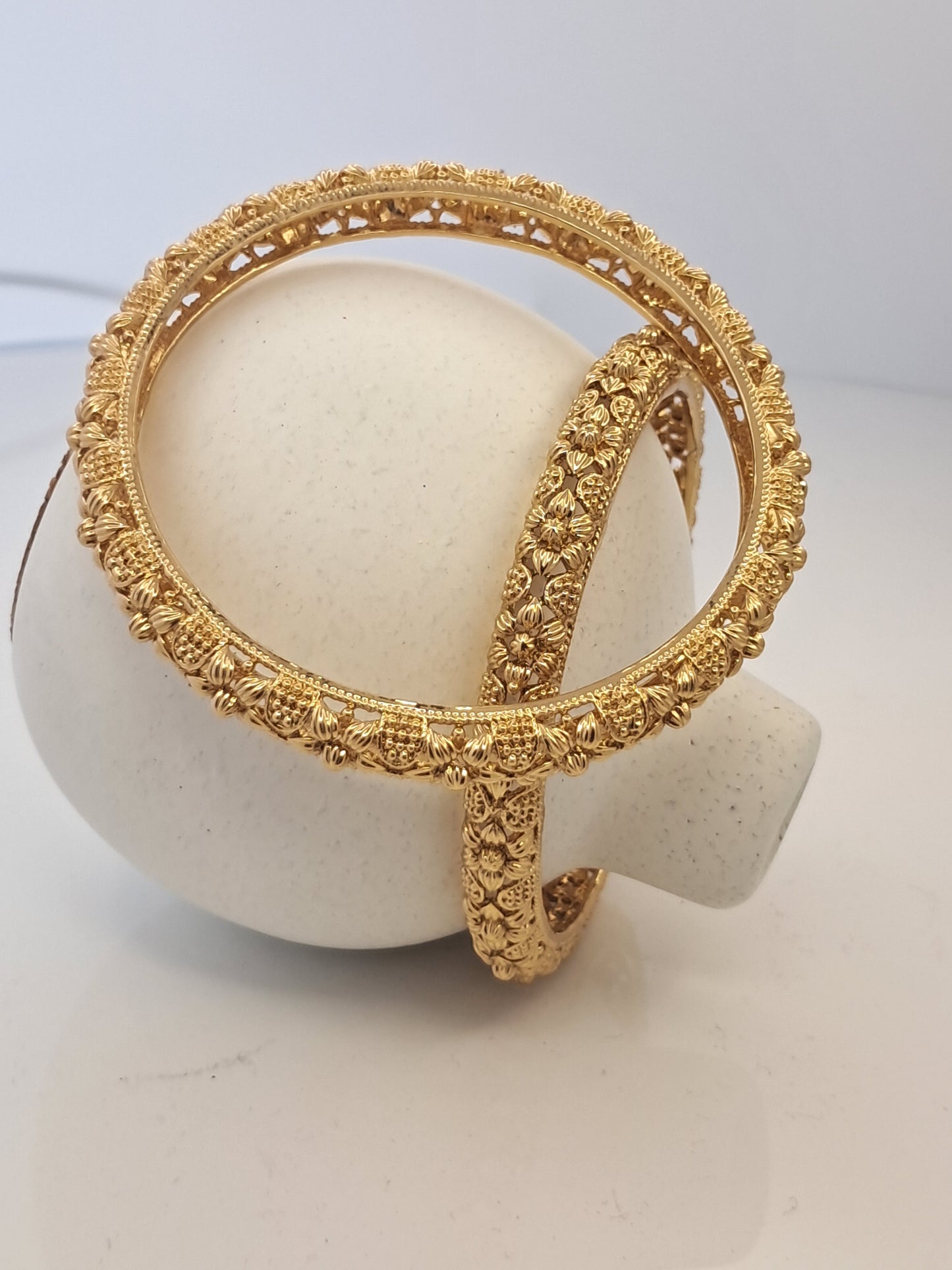 Floral Gold Finish Bangles