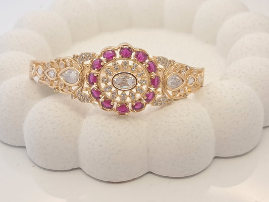 Traditional Ruby Kundan Kada