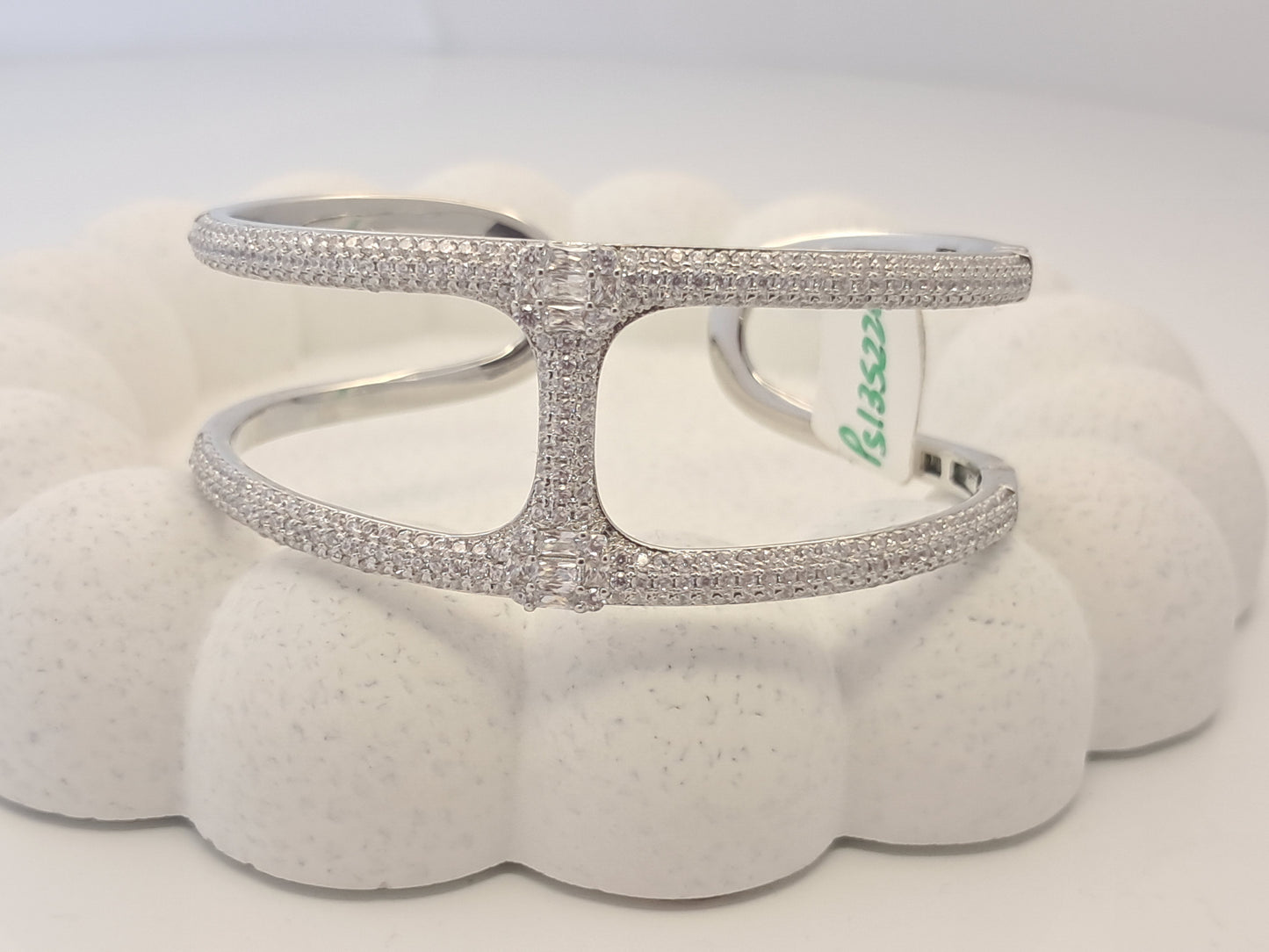 Silver CZ Open Cuff