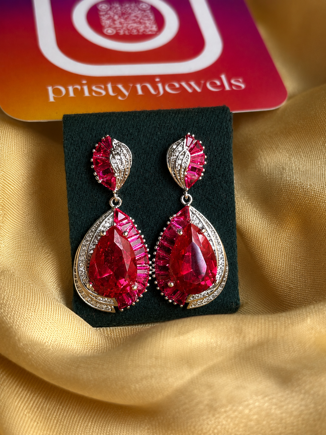 ruby cz earrings
