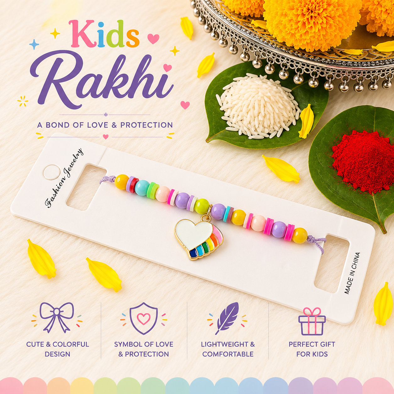 Kids Charm Beaded Rakhi