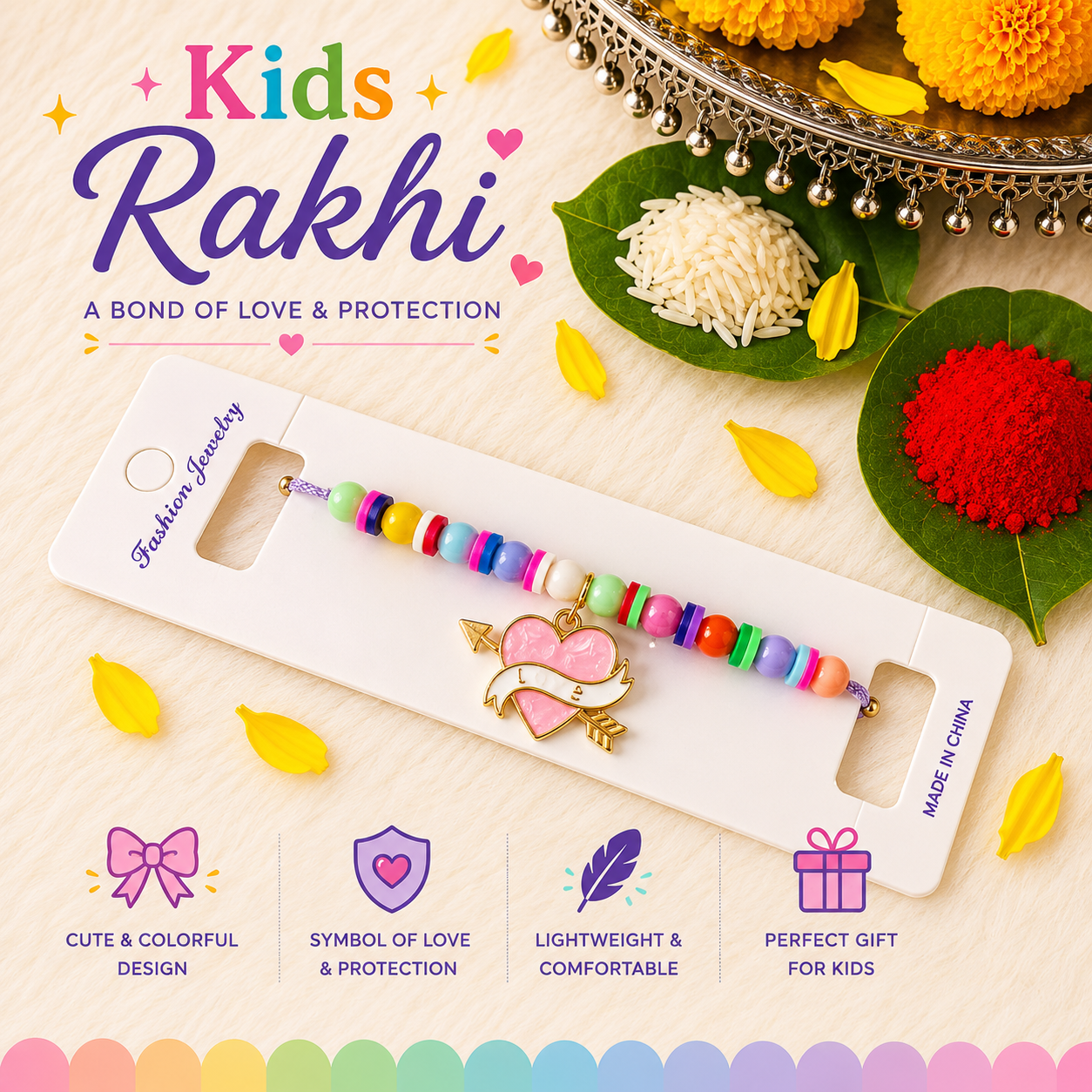 Kids Charm Beaded Rakhi