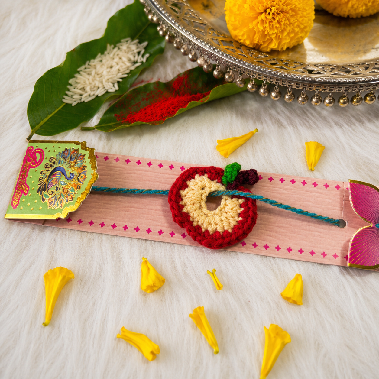 Crochet Apple Rakhi