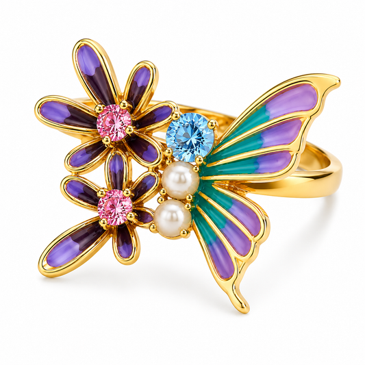 Flutter Bloom – Multicolor – Statement Ring