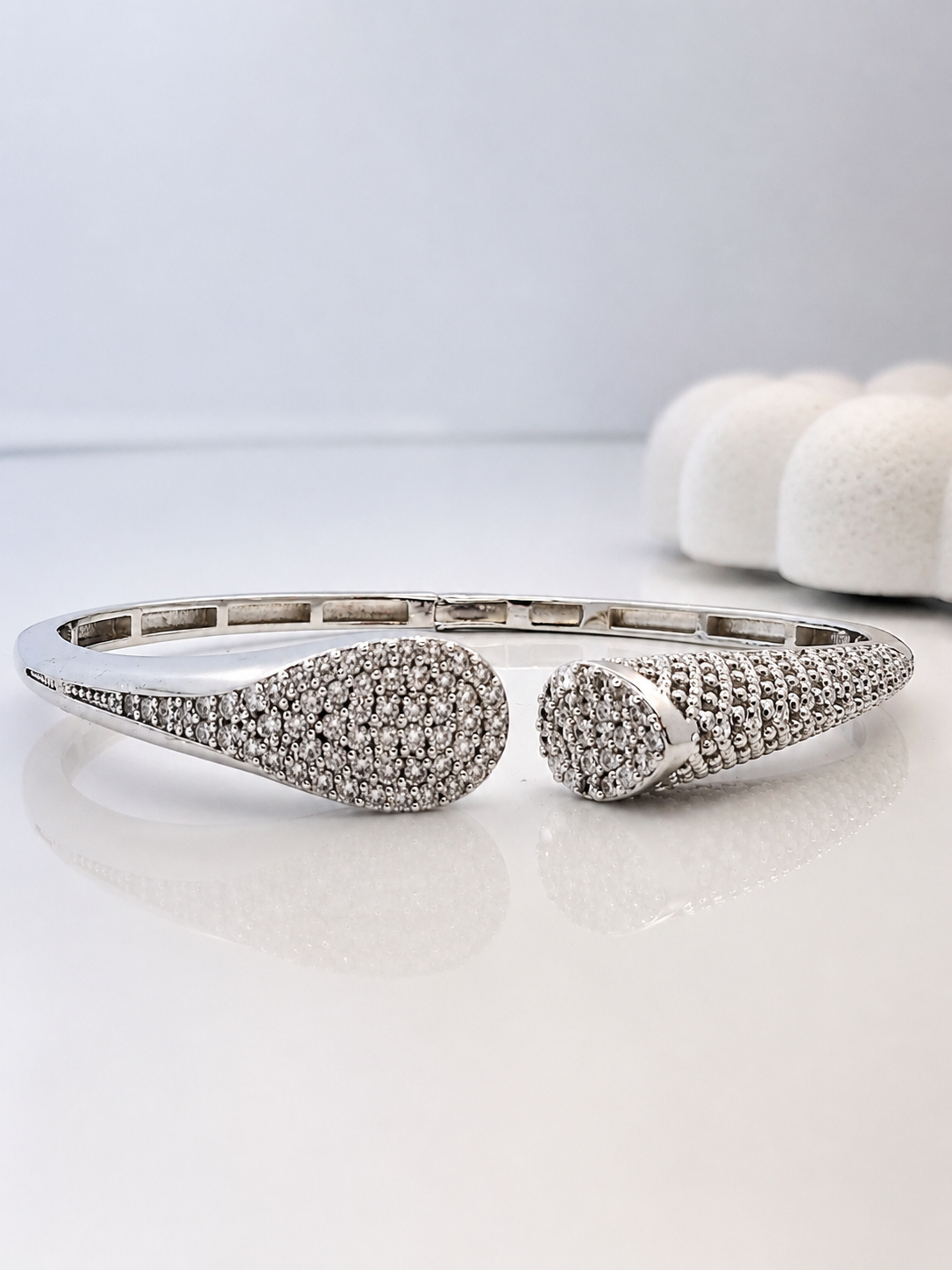 Silver CZ Open Cuff