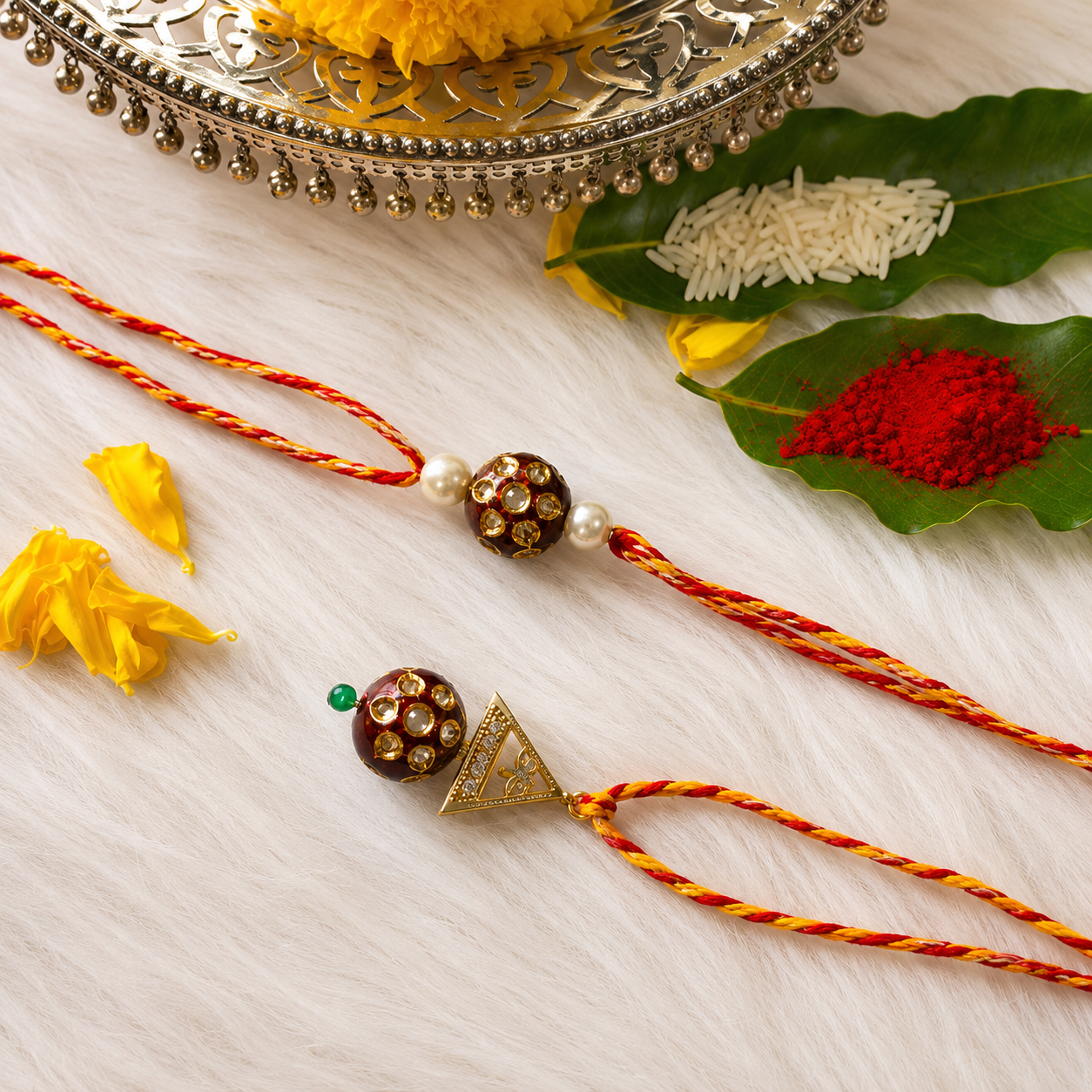 Kundan Round Rakhi