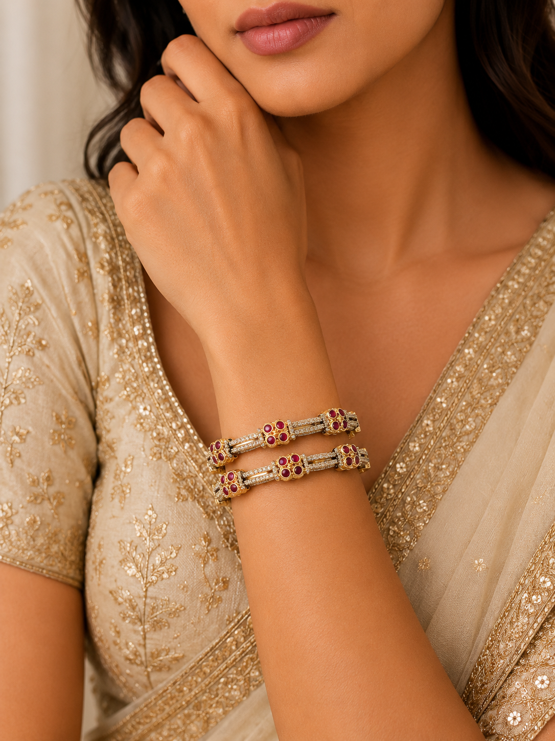 Ruby CZ Bangles