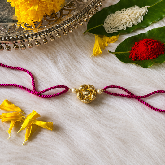 Gold Floral Rakhi
