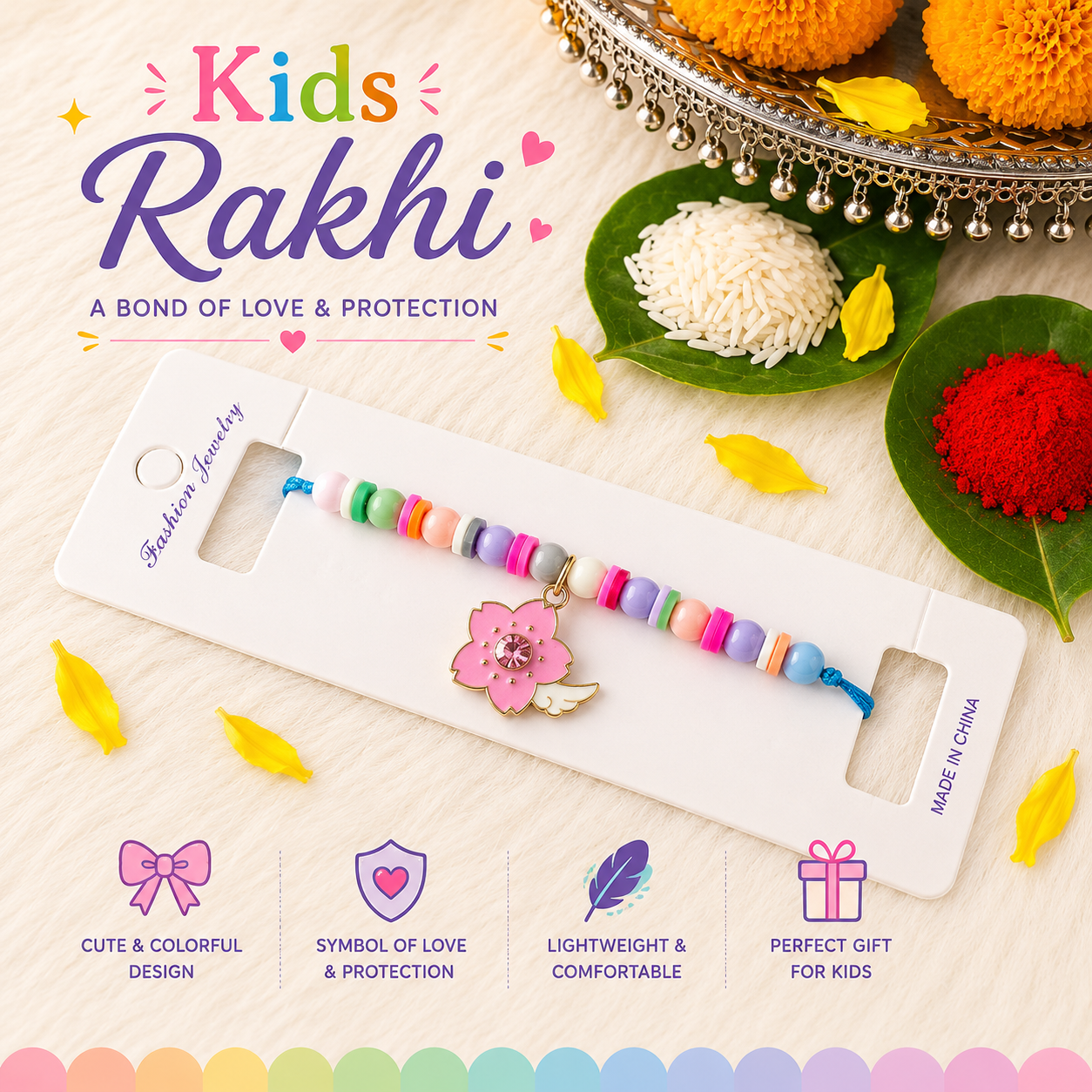 Kids Charm Beaded Rakhi