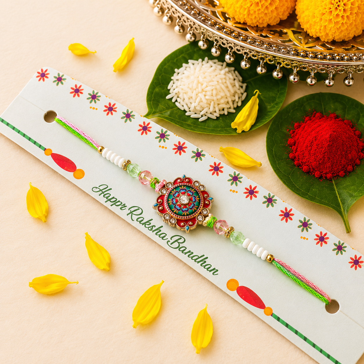 Mandala Enamel Rakhi