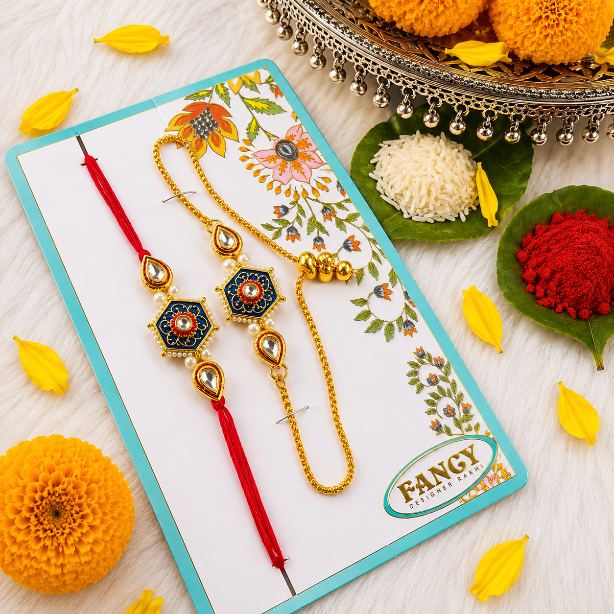 Aarohi Designer Rakhi Bracelet Set