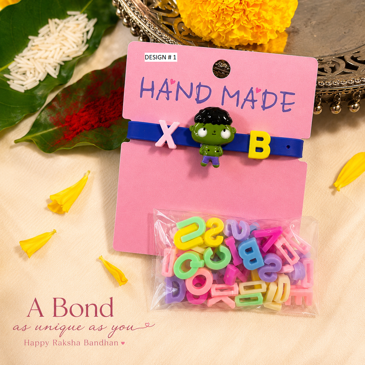 Handmade Alphabet Rakhi