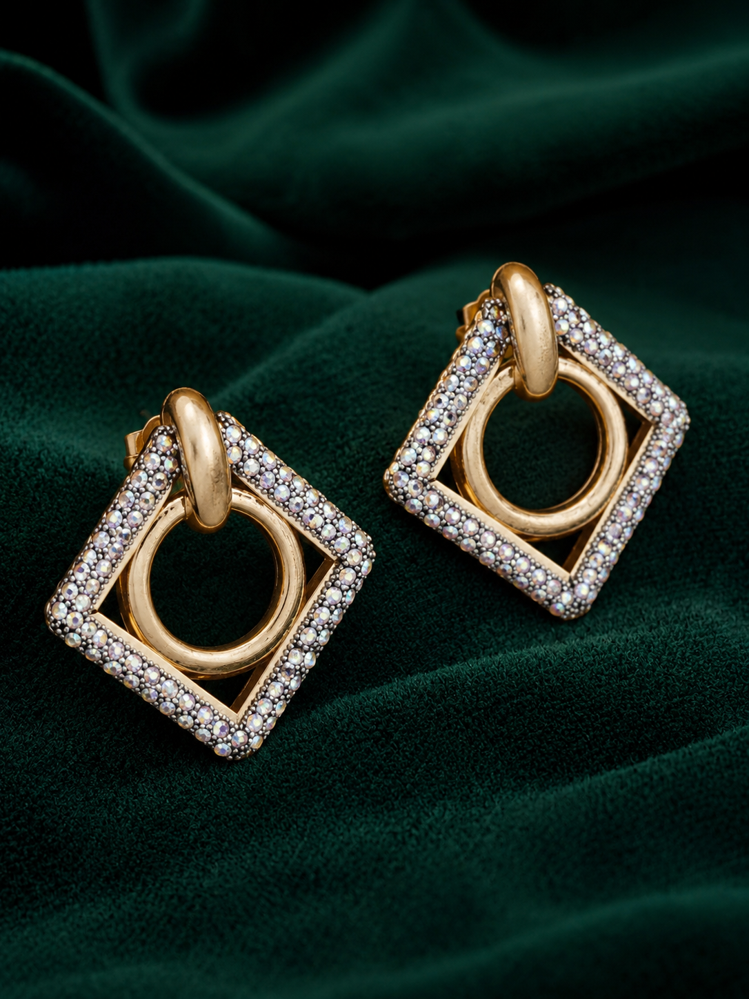 Aurora Geometric Crystal Statement Earrings