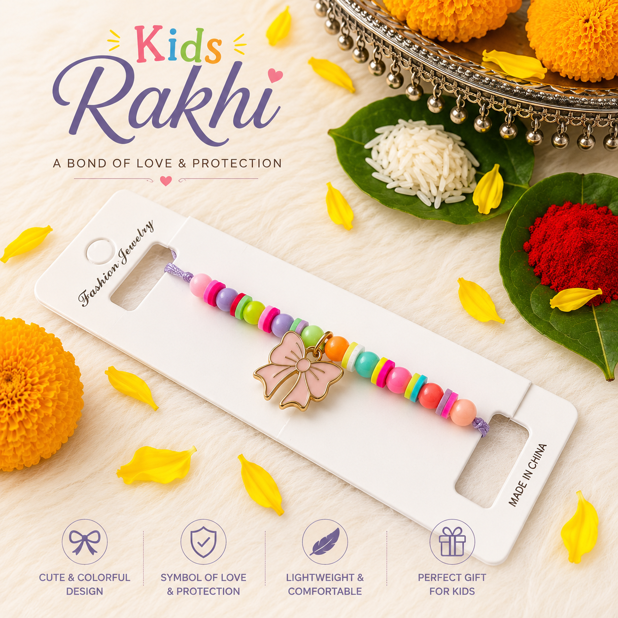 Kids Charm Beaded Rakhi