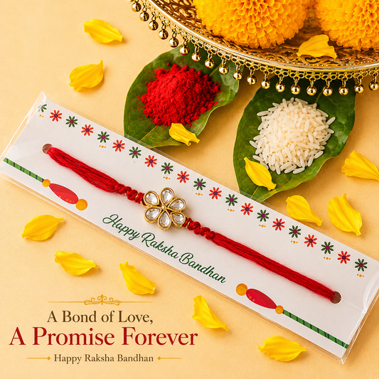 Kundan Flower Rakhi