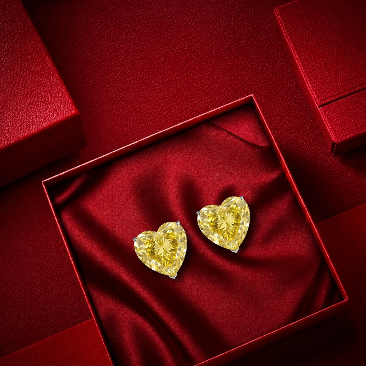 Sapphire Heart Studs