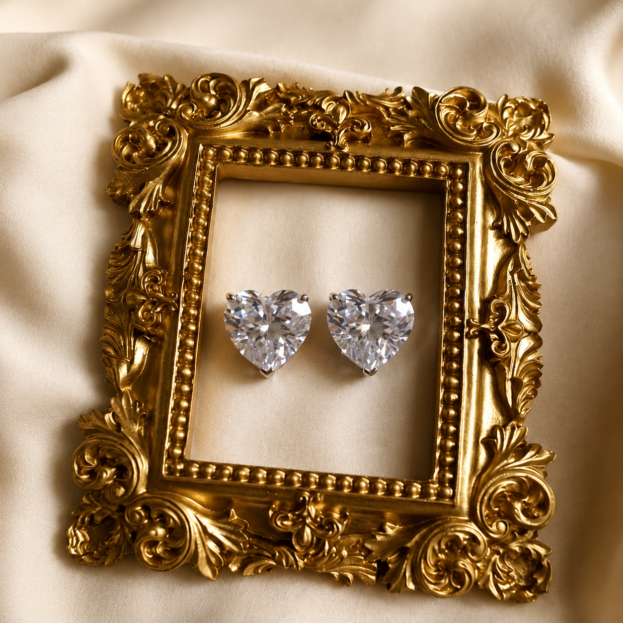 Aurielle Heart Solitaire Stud Earrings
