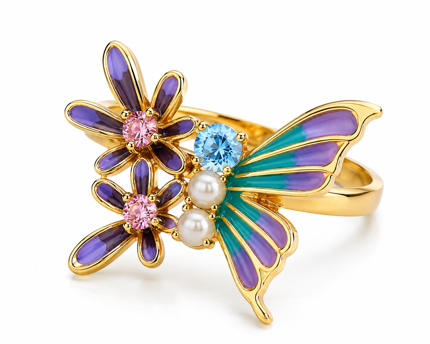 Flutter Bloom – Multicolor – Statement Ring