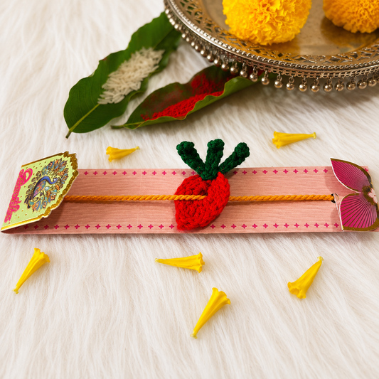 Crochet Carrot Rakhi
