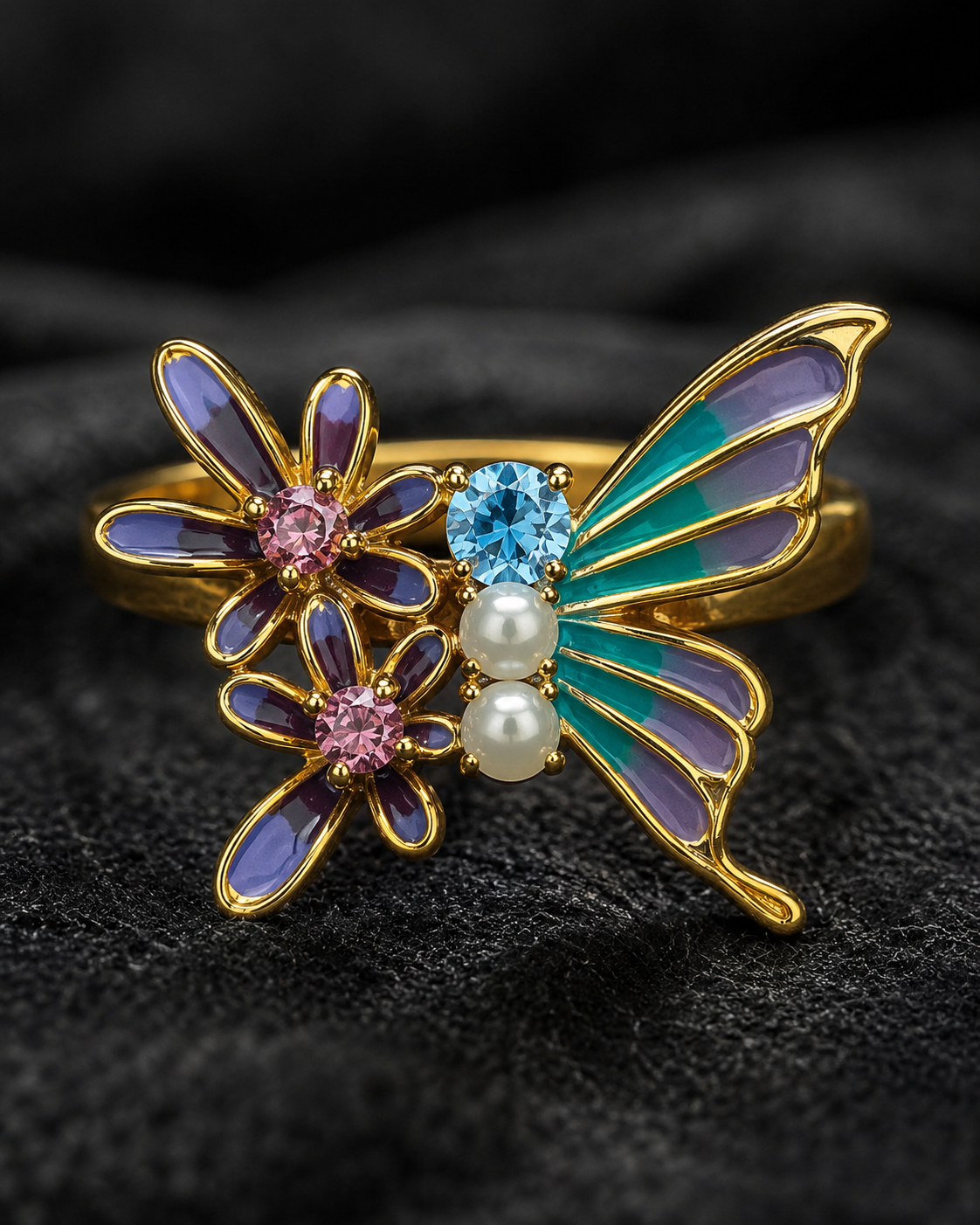 Flutter Bloom – Multicolor – Statement Ring