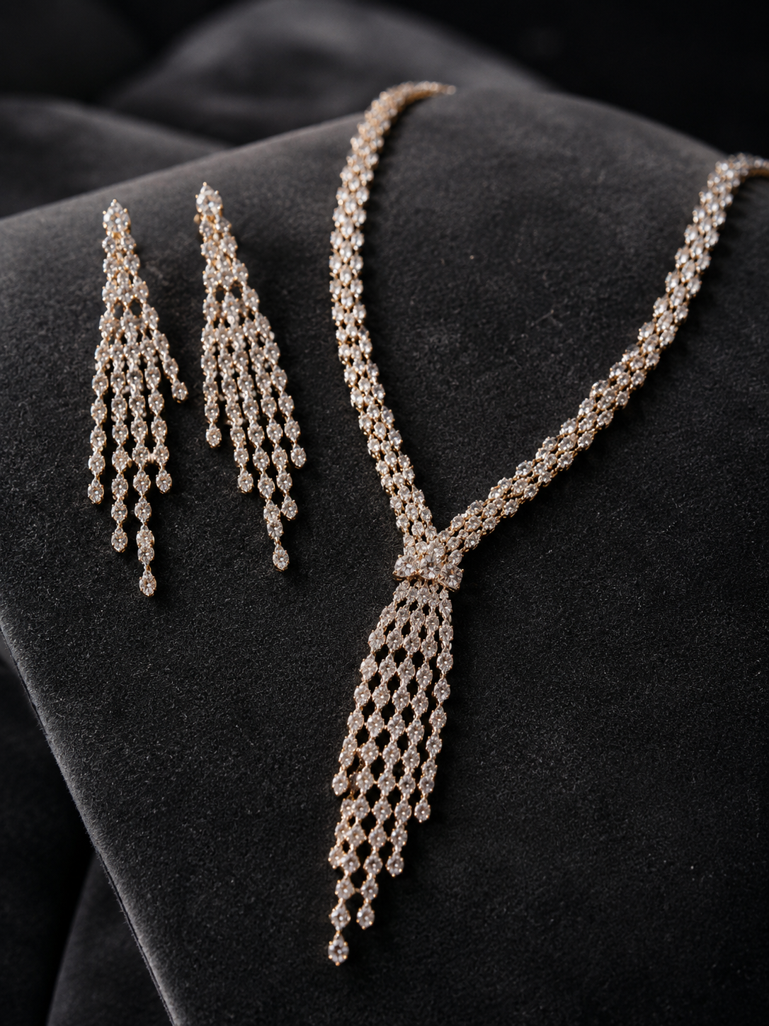 Celeste CZ Waterfall Necklace Set