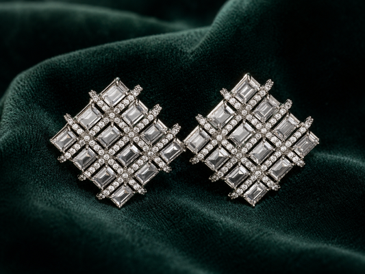 Aurielle | Vintage Crystal Halo Stud Earrings