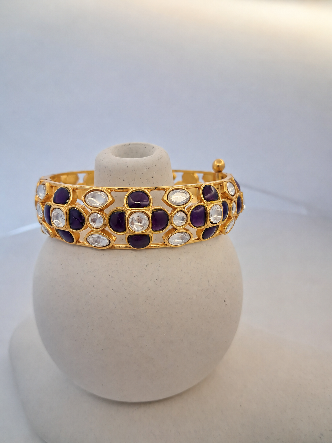 Purple Kundan Bangle