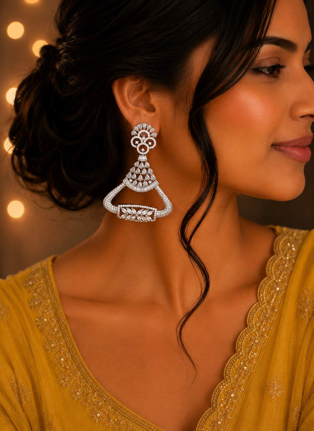 Cz Rose Earring
